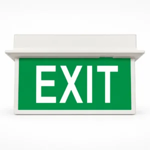 BX-B014 Wide-Housing Green Hanging LED Exit Sign with 3-Hour Backup